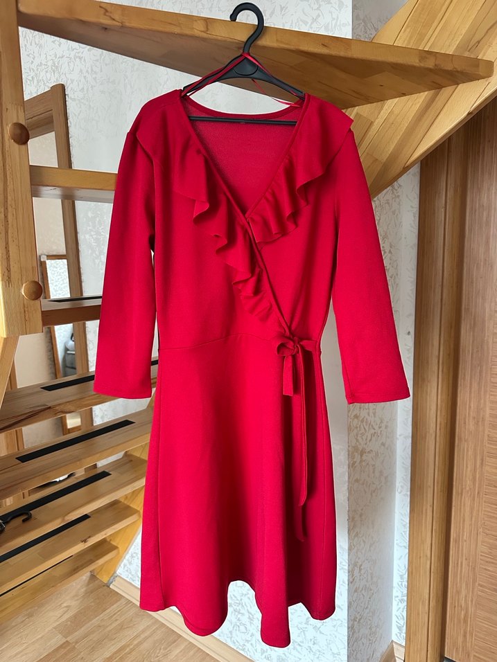 Kırmızı Midi Kadın Elbise - Görsel 2