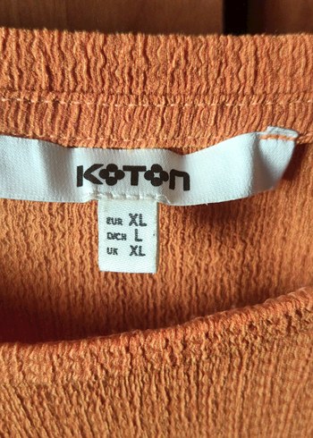 Koton Bej Kadın Keten Bluz, Kısa Kollu, Salaş Kesim