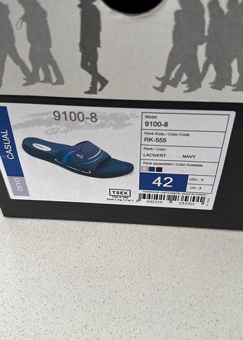 42 Beden mavi Renk Ceyo Mavi Erkek Terlik