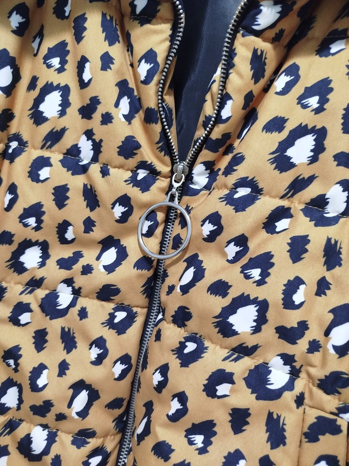 Leopar Desenli Kadın mont - Görsel 5