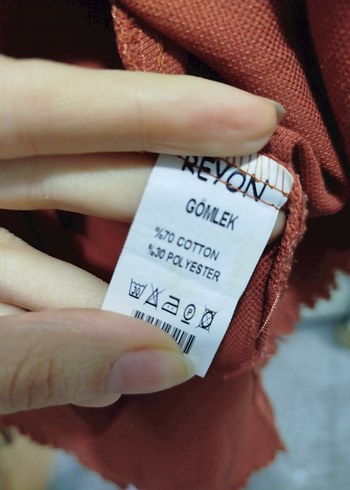 Düğmeli Bol Kesim Keten Gömlek - Görsel 6