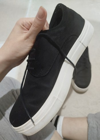 Siyah Süet Bağcıklı Erkek Sneaker - Görsel 4