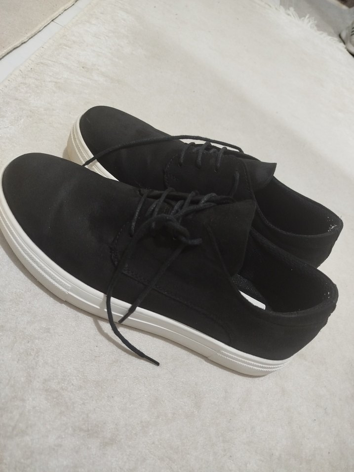 Siyah Süet Bağcıklı Erkek Sneaker - Görsel 3