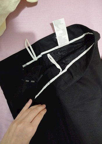 Düğmeli Siyah Kadın Kumaş Pantolon - Görsel 4