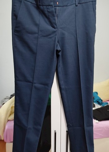 Lacivert Kadın Kumaş Pantolon - Görsel 2