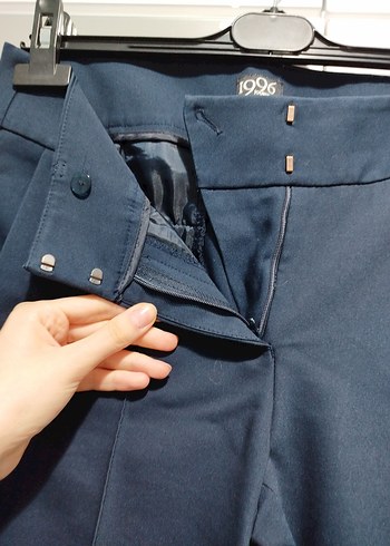 Lacivert Kadın Kumaş Pantolon - Görsel 4