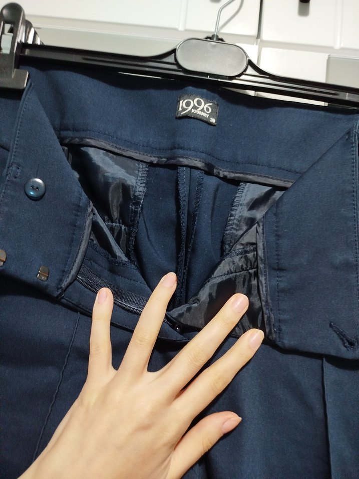 Lacivert Kadın Kumaş Pantolon - Görsel 5