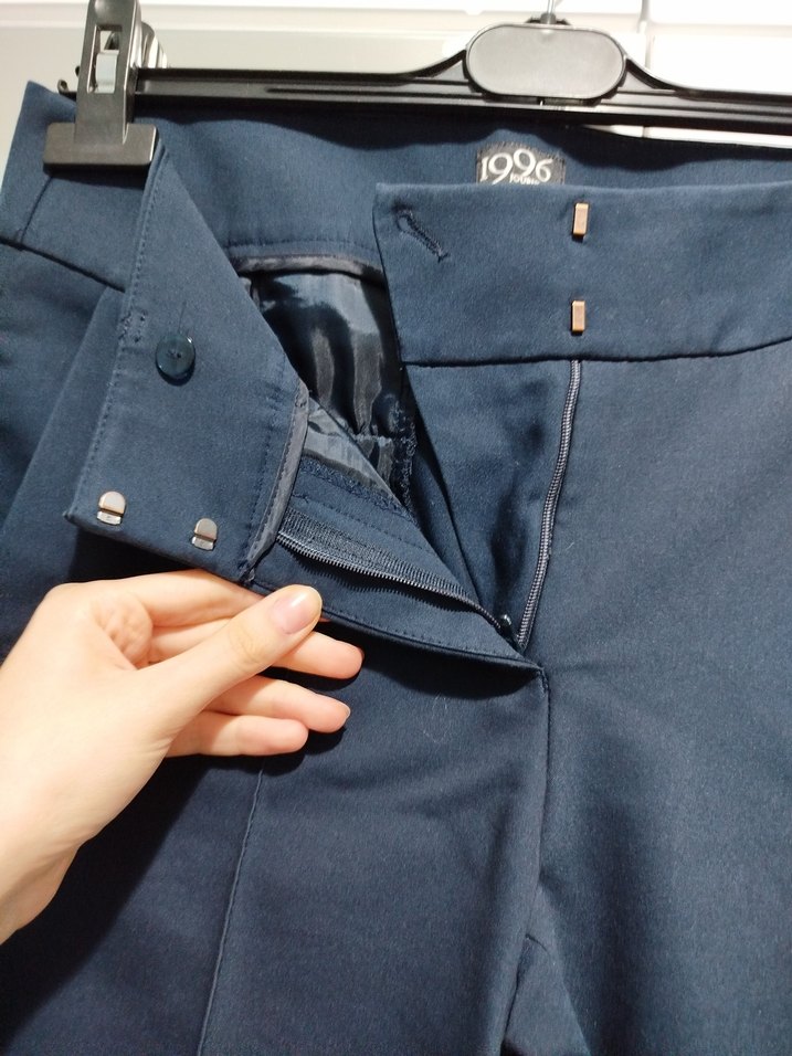 Lacivert Kadın Kumaş Pantolon - Görsel 4