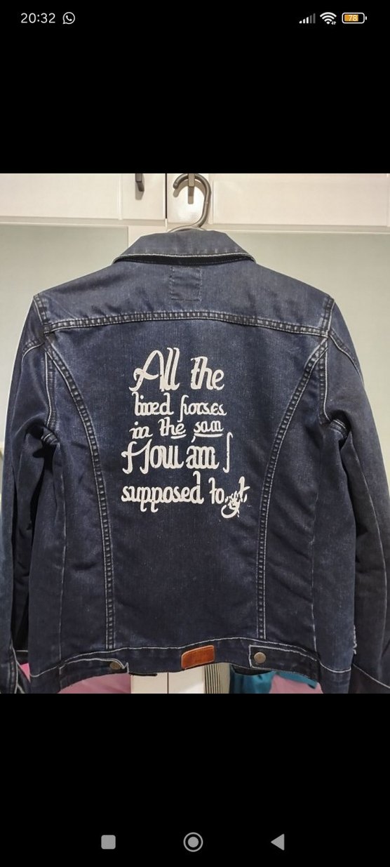 Düğmeli Lacivert Kadın Kot Ceket - Görsel 3