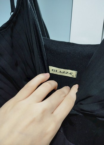 Kadın Siyah Piliseli Midi Abiye Elbise - Görsel 4