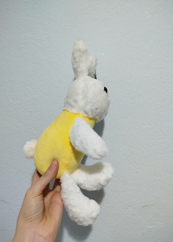 Sarı Yelekli Beyaz Peluş Tavşan Oyuncak - Görsel 5