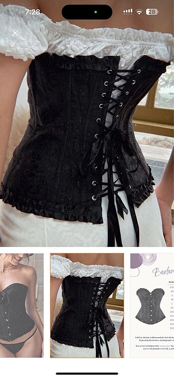 s Beden Siyah gotik corset