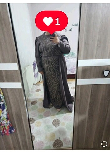 Zühre Saten Tesettür Abiye Elbise 