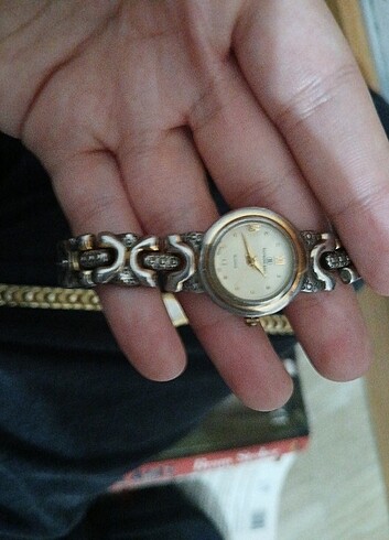 24k altın kaplama vıntage saat - Görsel 6