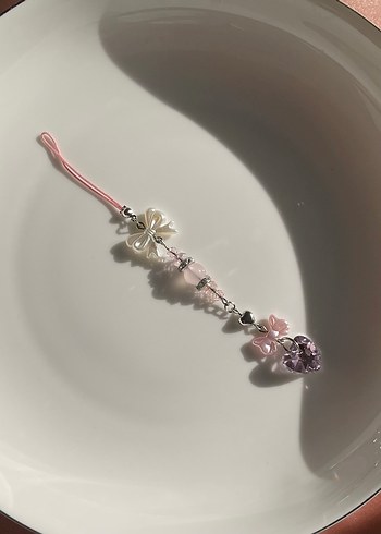 Pembe Boncuklu Çiçek Desenli Kadın Charm - Görsel 2