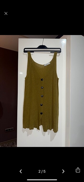 Zara Zara örme zeytin yeşili kolsuz bluz tank