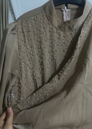 Cemal Nakışlı Uzun Kollu Uzun Elbise - Görsel 3