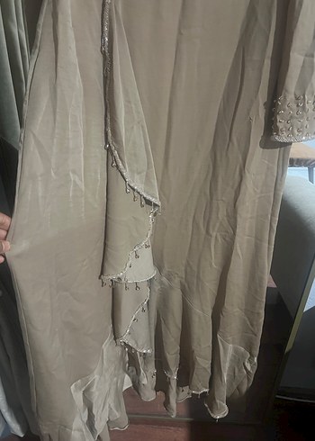 Cemal Nakışlı Uzun Kollu Uzun Elbise - Görsel 5