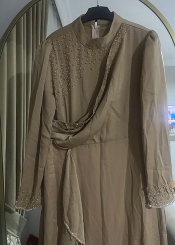 Cemal Nakışlı Uzun Kollu Uzun Elbise - Görsel 2