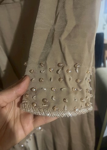 Cemal Nakışlı Uzun Kollu Uzun Elbise - Görsel 4