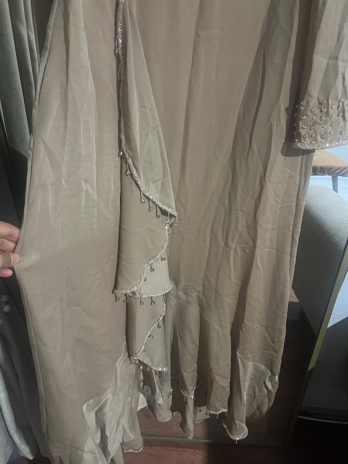 Cemal Nakışlı Uzun Kollu Uzun Elbise - Görsel 5