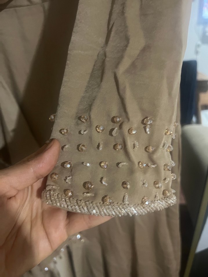 Cemal Nakışlı Uzun Kollu Uzun Elbise - Görsel 4