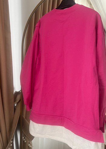 Pembe Fırfırlı Kadın Sweatshirt - Görsel 4