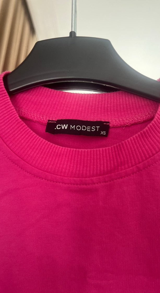 Pembe Fırfırlı Kadın Sweatshirt - Görsel 3