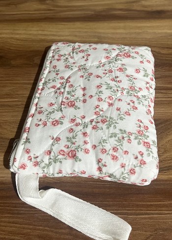 Çiçek Desenli Beyaz vintage  çanta - Görsel 2