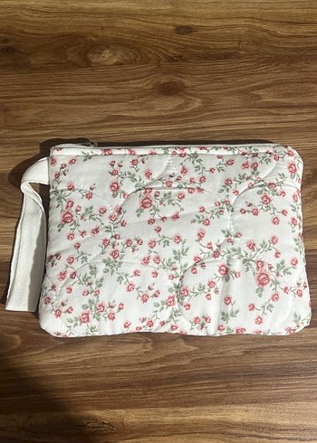 Çiçek Desenli Beyaz vintage  çanta - Görsel 3