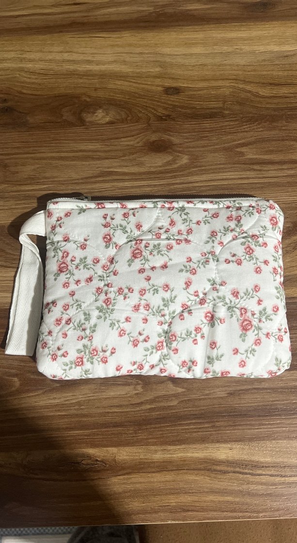 Çiçek Desenli Beyaz vintage  çanta - Görsel 3