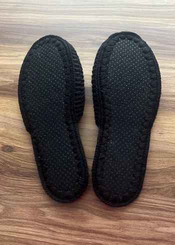 Siyah el örgüsü Kadın Ev Terliği - Görsel 3