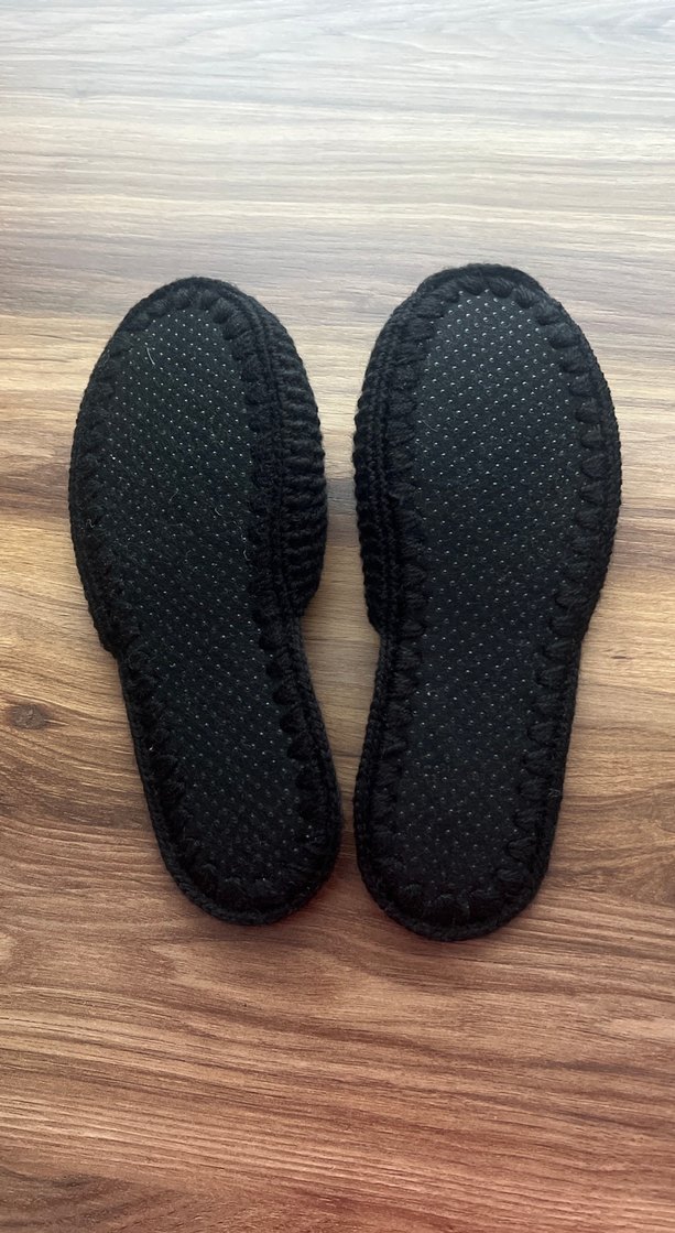 Siyah el örgüsü Kadın Ev Terliği - Görsel 3