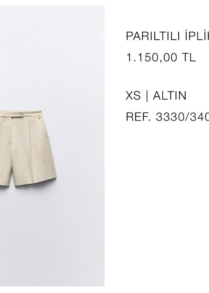 Zara Parıltılı Yüksek Bel Bermuda Şort - Görsel 2