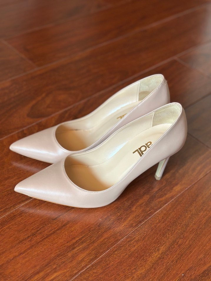 Bej Deri Stiletto Topuklu Kadın Ayakkabı - Görsel 4