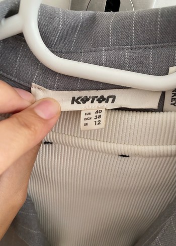 Koton Gri Düğmeli Keten Kadın Gömlek
