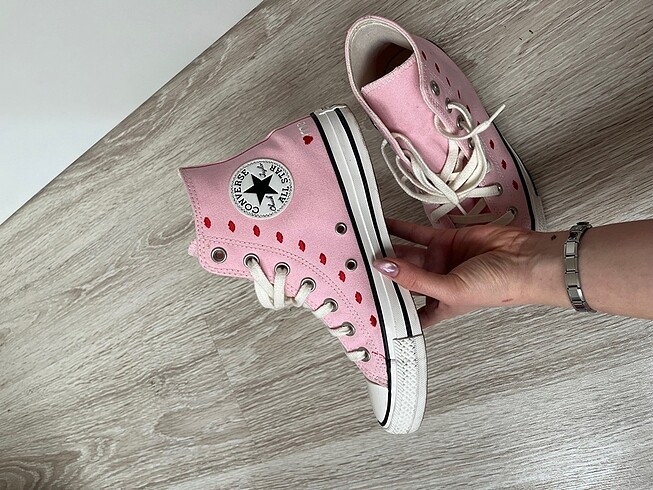 38 Beden pembe converse sevgililer günü öpücük chuck taylor