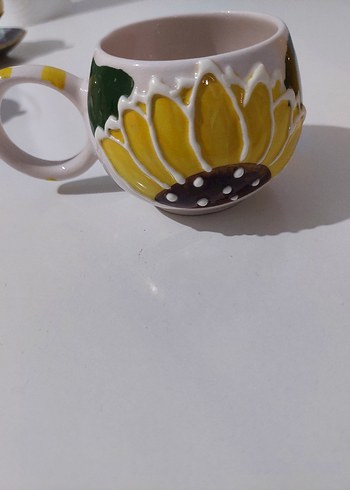 Ayçiçeği Desenli Renkli Seramik Kupa - Görsel 2