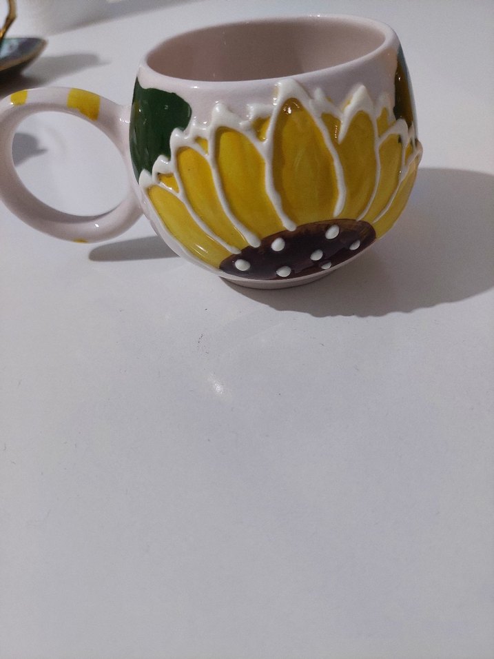 Ayçiçeği Desenli Renkli Seramik Kupa - Görsel 2