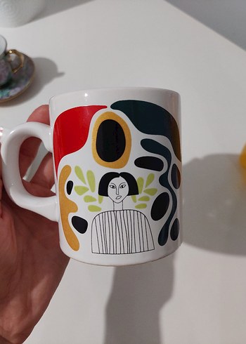 Beyaz Seramik Kupa - Görsel 4