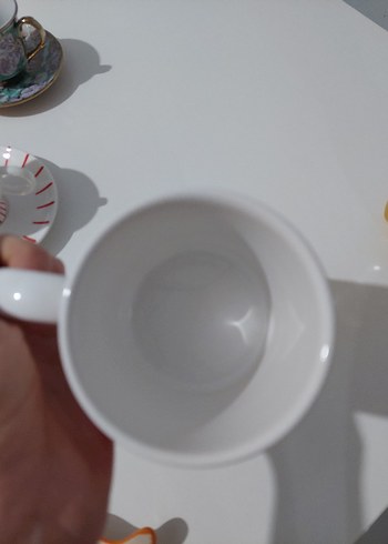 Beyaz Seramik Kupa - Görsel 3