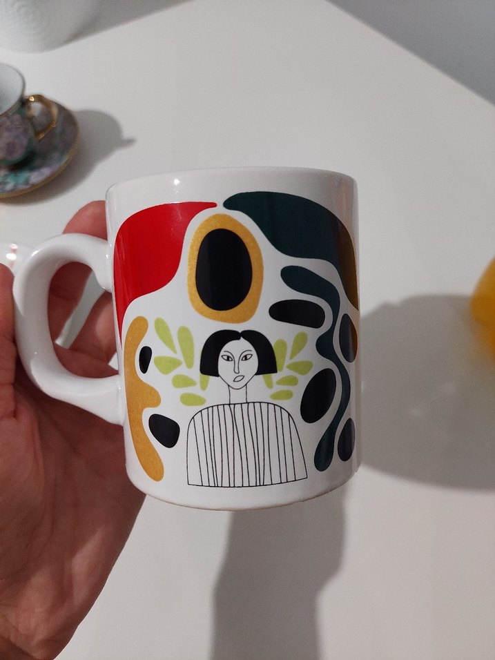 Beyaz Seramik Kupa - Görsel 4