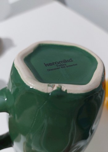 Koyu Yeşil Seramik Kupa Keramika - Görsel 2