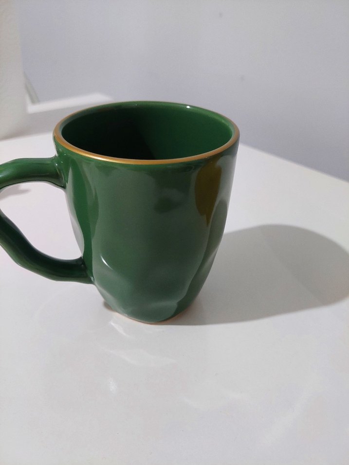 Koyu Yeşil Seramik Kupa Keramika - Görsel 3