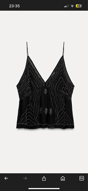 Zara Boncuklu Boho Chic Top