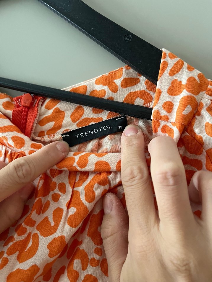 Turuncu Leopar Desenli Uzun Etek - Görsel 2