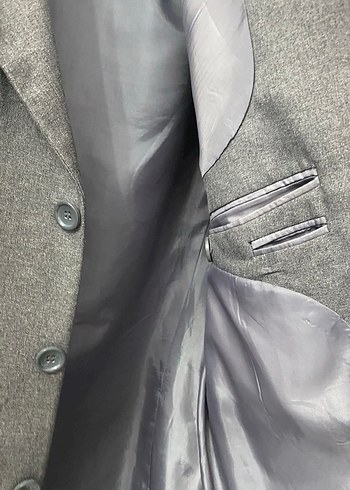 Gri Erkek Düz Kesim Ofis Takım Elbise Ceketi - Görsel 4