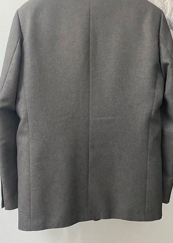 Gri Erkek Düz Kesim Ofis Takım Elbise Ceketi - Görsel 5