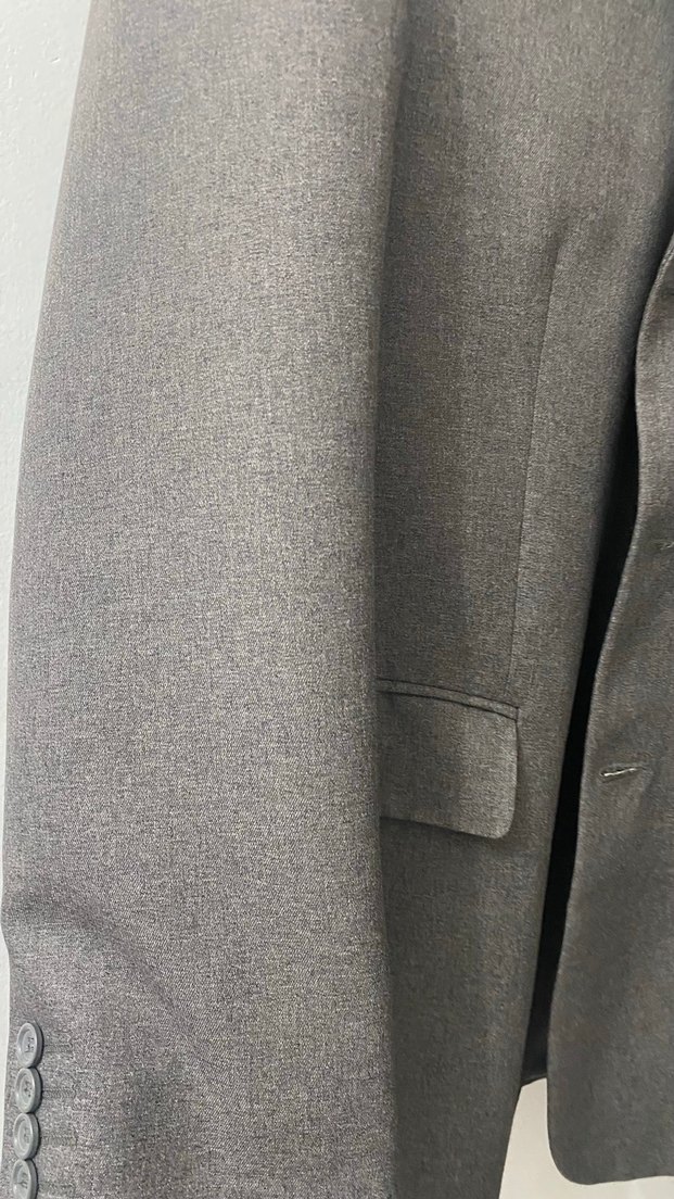 Gri Erkek Düz Kesim Ofis Takım Elbise Ceketi - Görsel 2