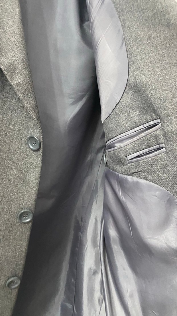 Gri Erkek Düz Kesim Ofis Takım Elbise Ceketi - Görsel 4